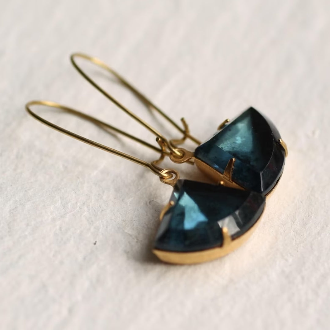 Vintage Blue Crystal Earrings