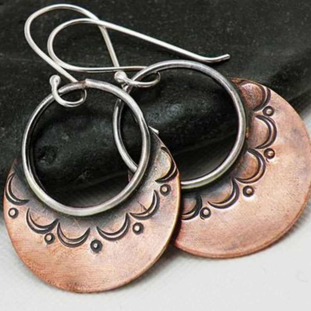 Vintage Rose Silver Earrings