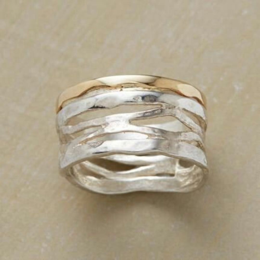 Vintage Gold & Silver Hollow Ring