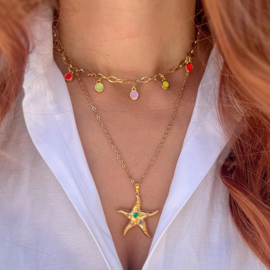 Vintage Golden Starfish Necklace