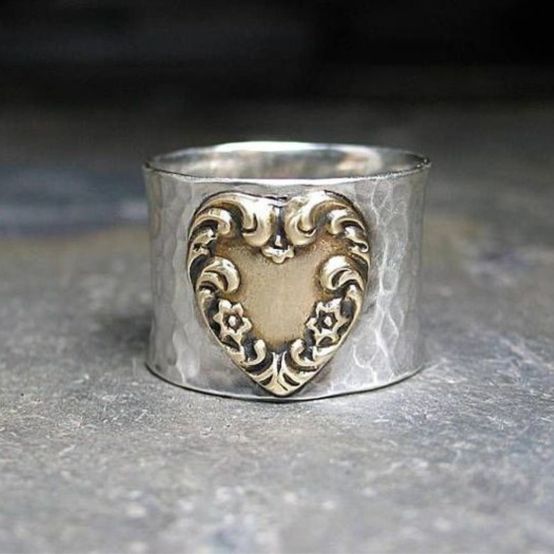 Vintage Silver & Gold Heart Ring