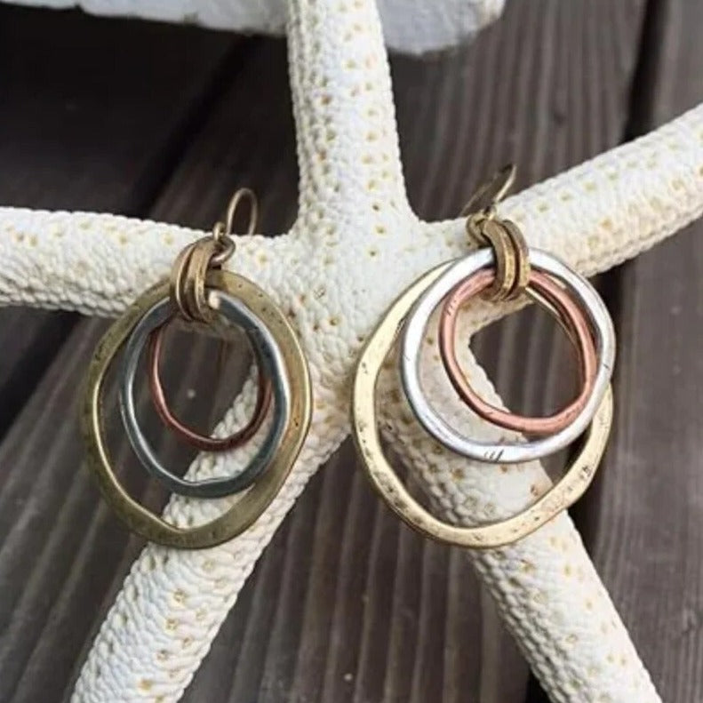 Vintage Gold & Silver Circles Earrings