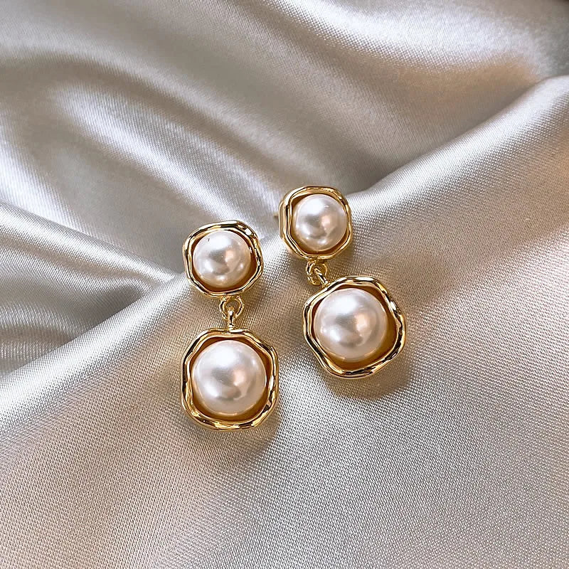 Elegant Double Pearl Earrings