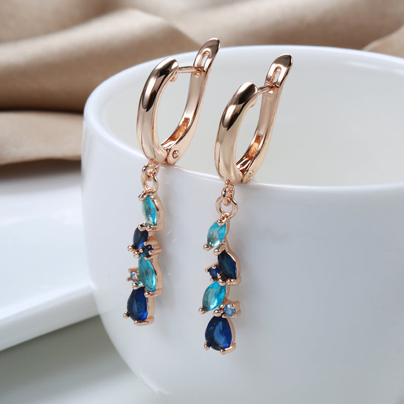 Blue Crystal Elegant Earrings