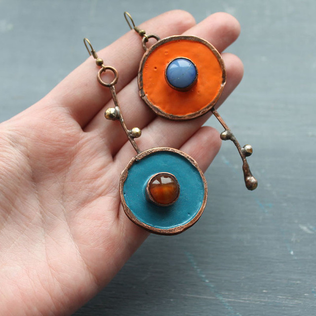 Boho Handpainted Earrings