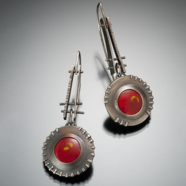 Vintage Red Stone Earrings