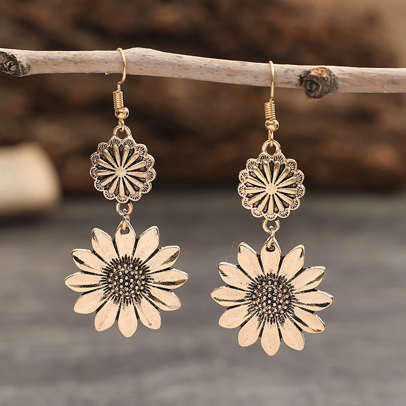 Vintage Sunflower Earrings