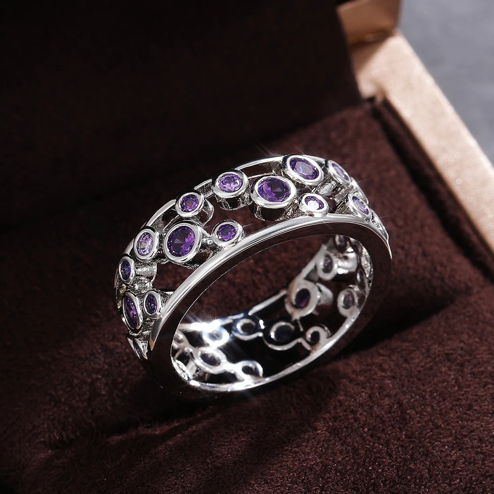 Vintage Inlaid Zirconia Silver Ring