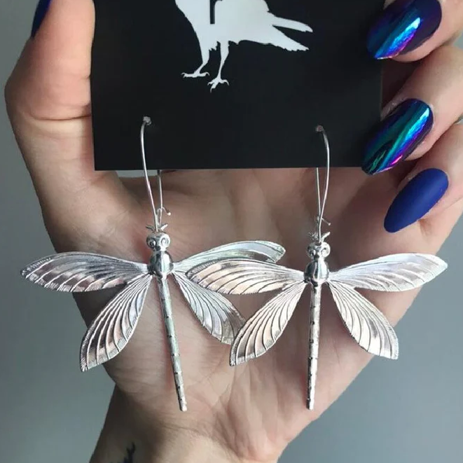 Vintage Silver Dragonfly Earrings