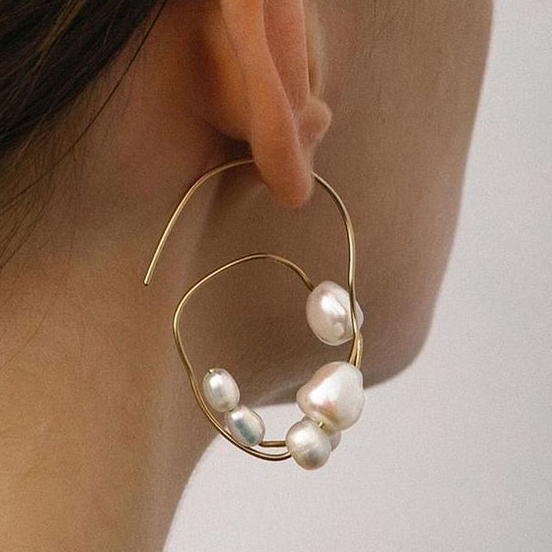 Vintage Irregular Pearl Earrings