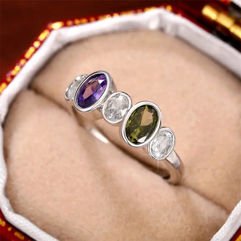 Purple Olive Inlaid Vintage Ring