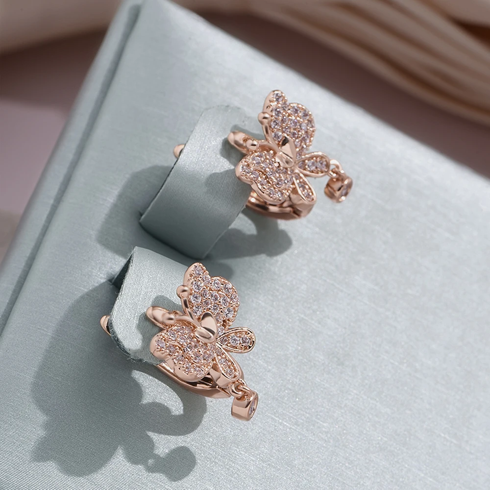 Elegant Gold Bright Irregular Butterfly Earrings