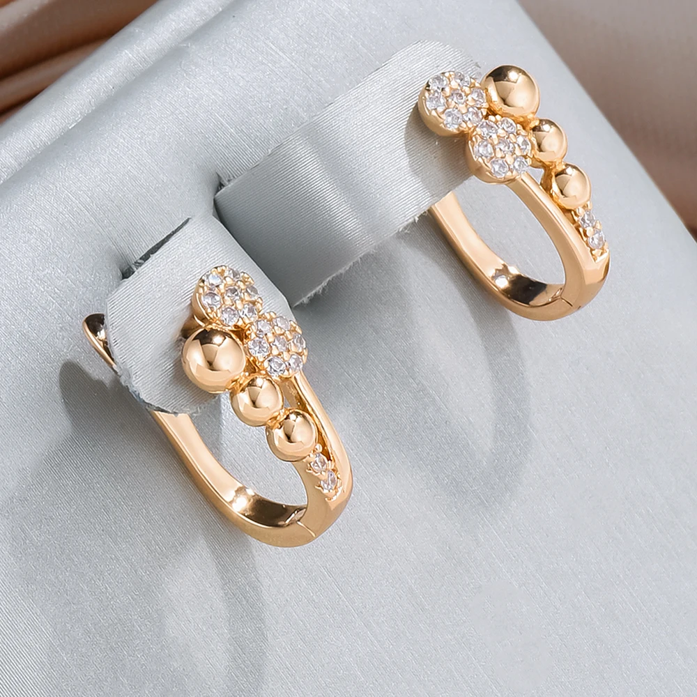 Elegant Bright Dot Gold Earrings