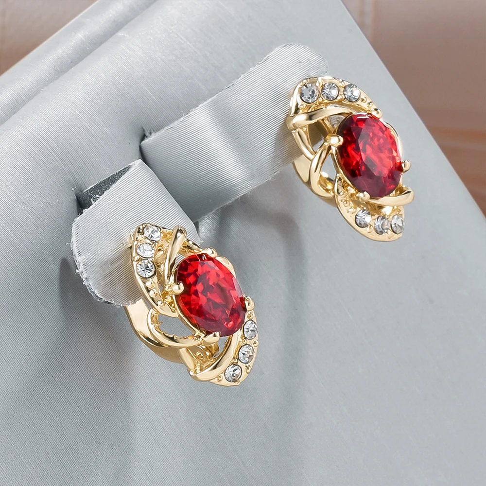 Elegant Crystal Gold Earrings