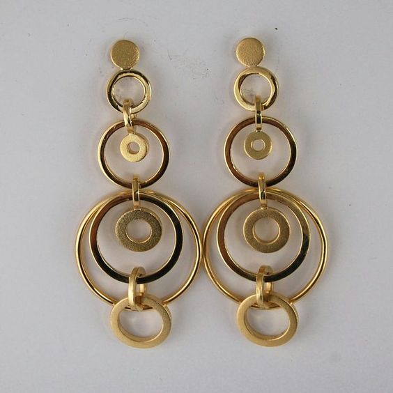 Vintage Golden Hoops Earrings