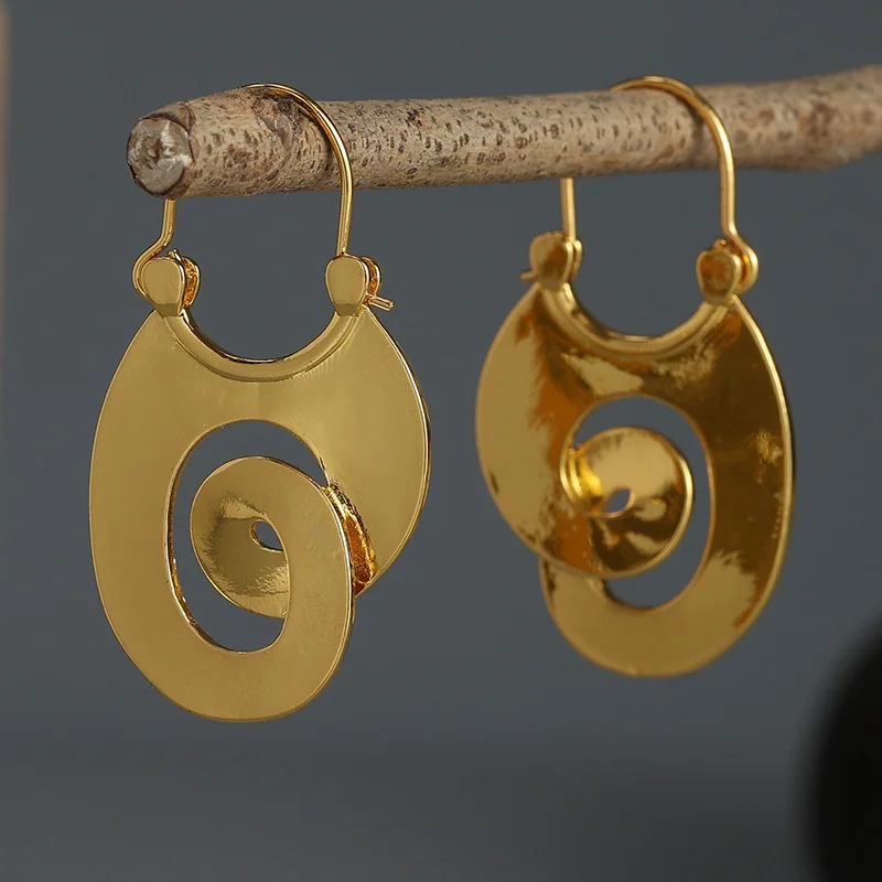 Vintage Irregular Golden Earrings