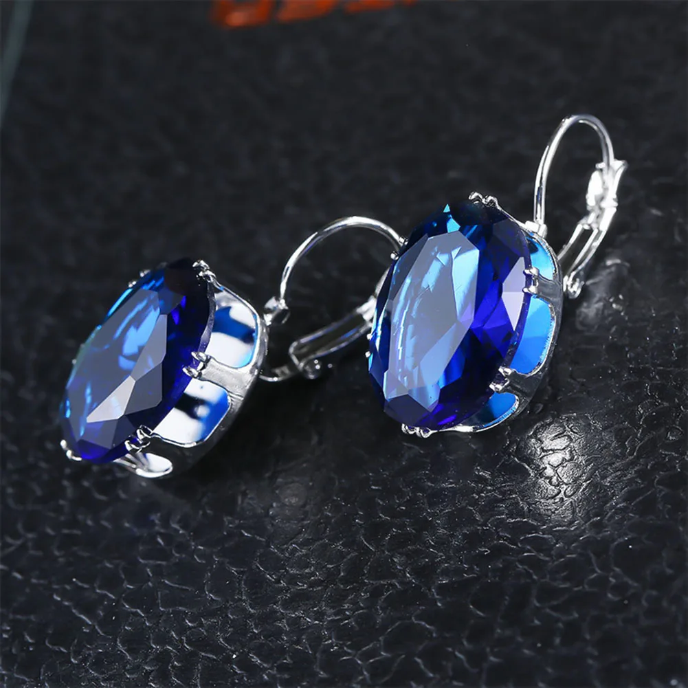 Vintage Blue Zirconia Silver Earrings