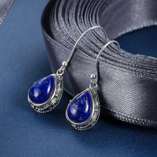 Vintage Blue Drop Earrings