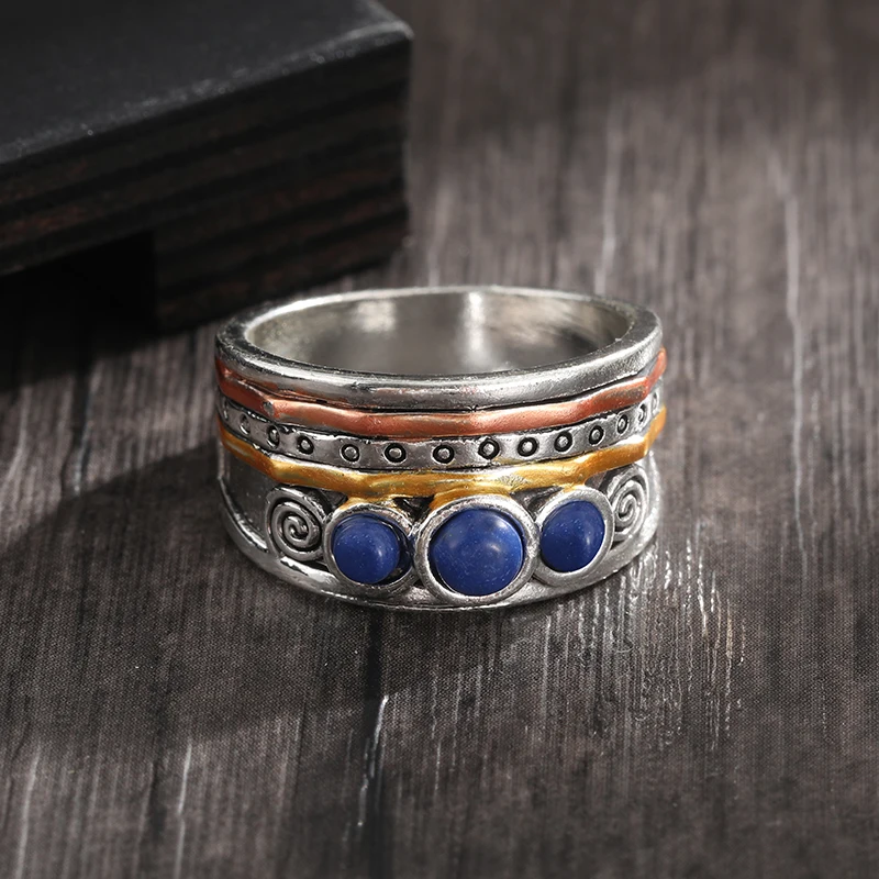 Vintage Blue Opal Silver Ring