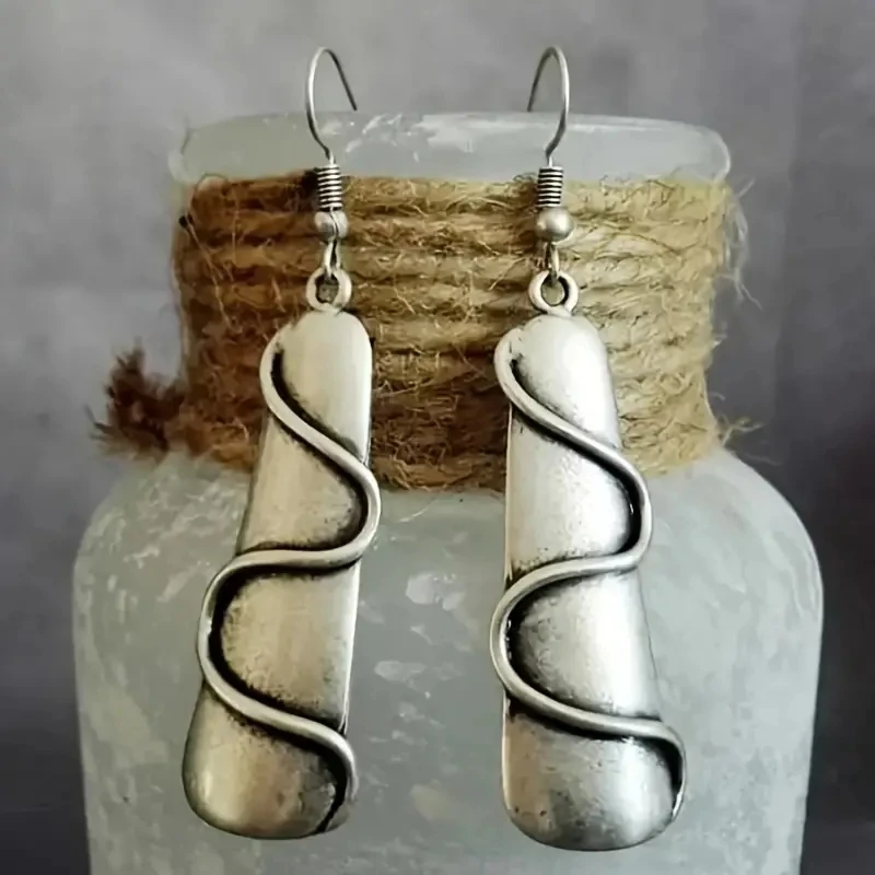 Vintage Rectangular Serpent Earrings