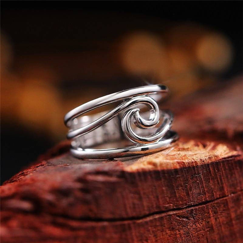 Vintage Silver Wave Ring