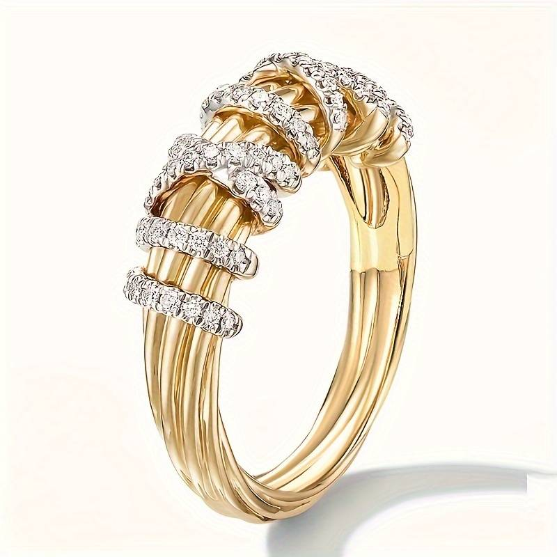 Vintage Braided Zirconia Golden Ring