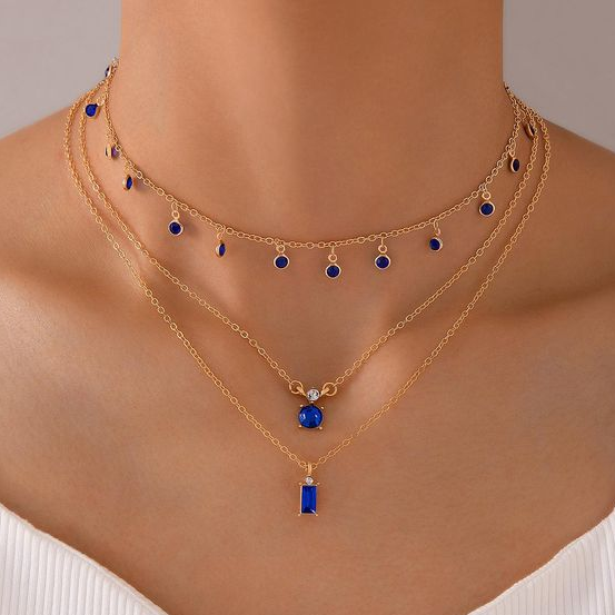 Vintage Golden Blue Necklace