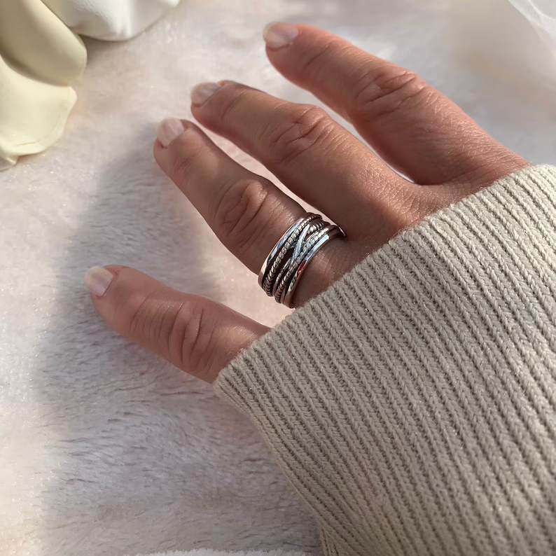 Vintage Silver Layered Ring