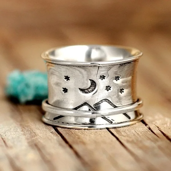 Vintage Starry Night Silver Ring