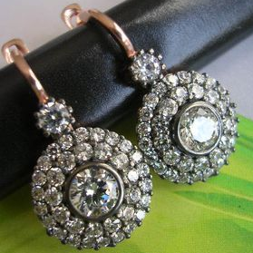 Vintage Bright Zirconia Rounded Earrings