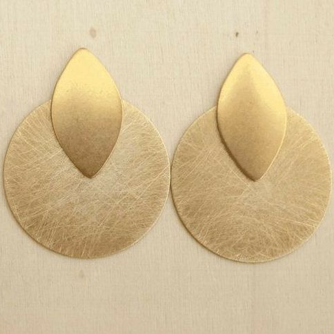 Vintage Golden Plated Round Earrings