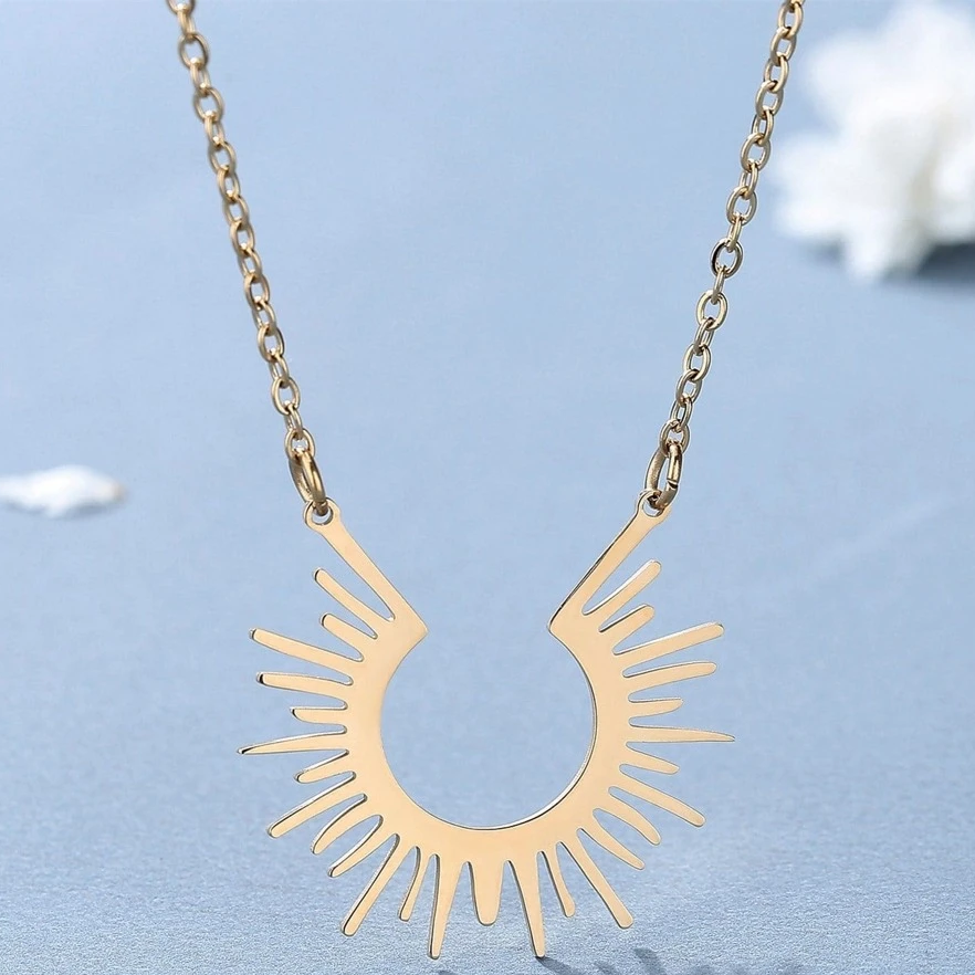 Vintage Solar Gold Necklace