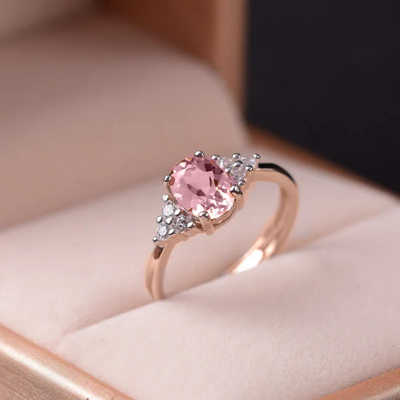 Elegant Pink Crystal Ring