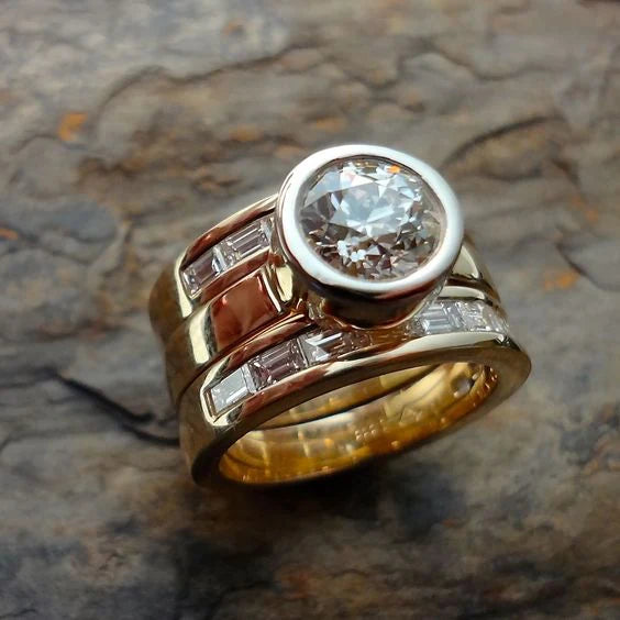 Vintage Glass Golden Ring