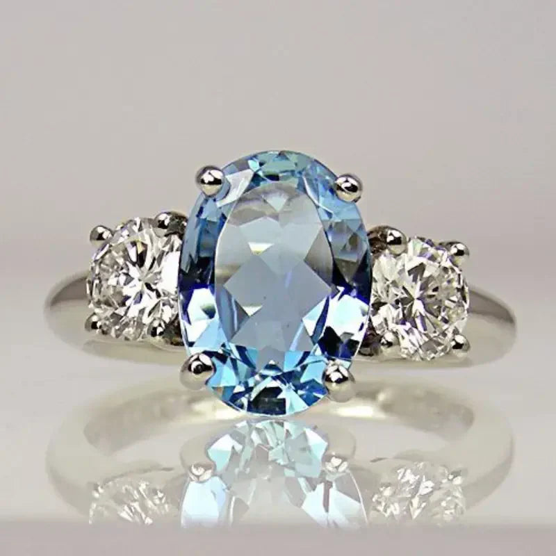 Vintage Blue Zirconia Ring