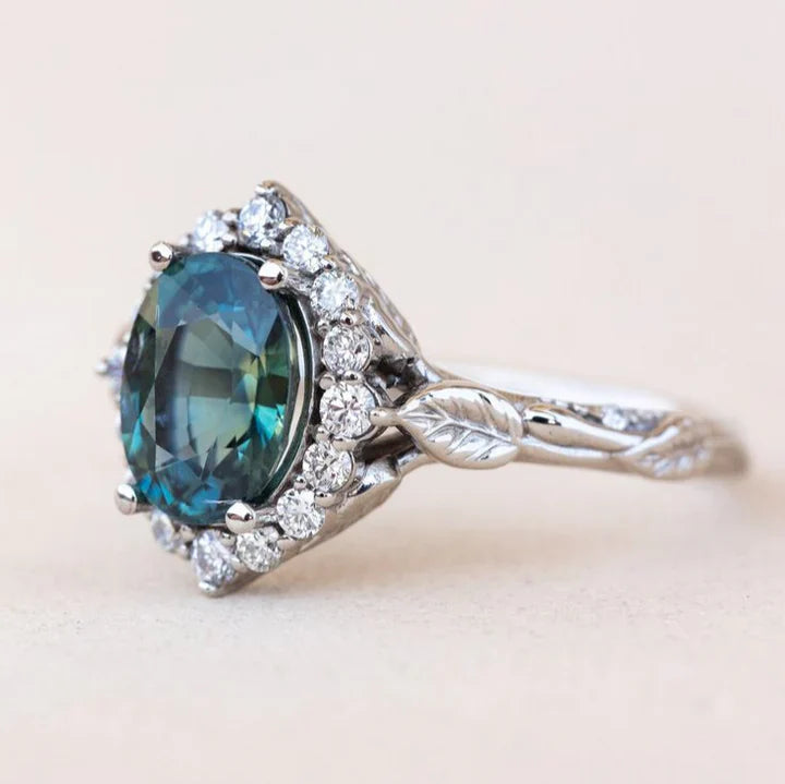 Vintage Blue Silver Bright Ring