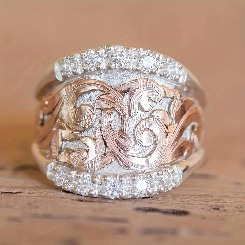 Vintage Silver & Rose Ring